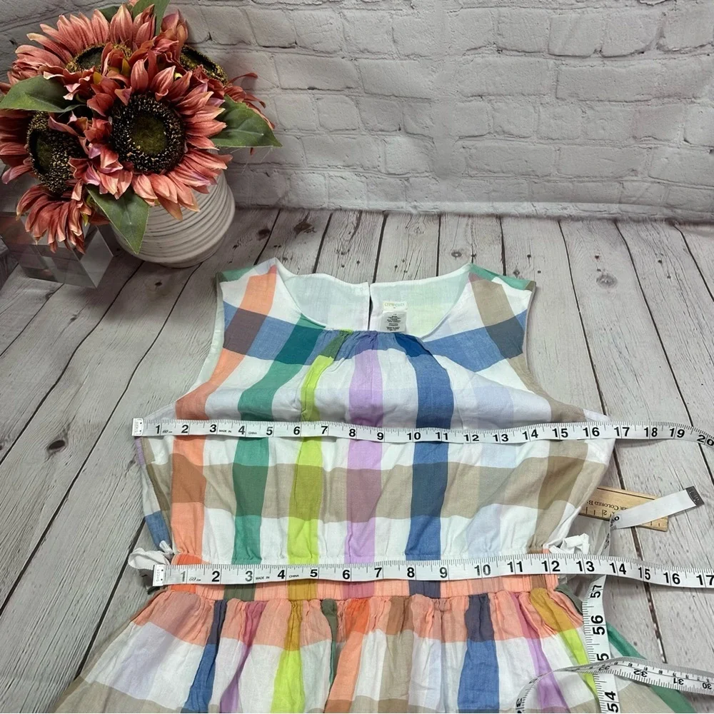 Crewcuts Multicolor Plaid j. crew Kids 14 cotton sleeveless Dress spring easter